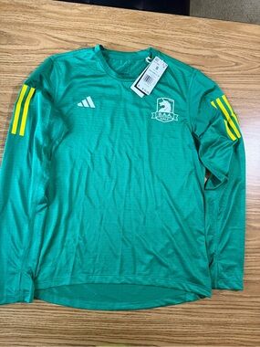 adidas B.A.A Boston Half Marathon Green Long-Sleeve Performance Tee
